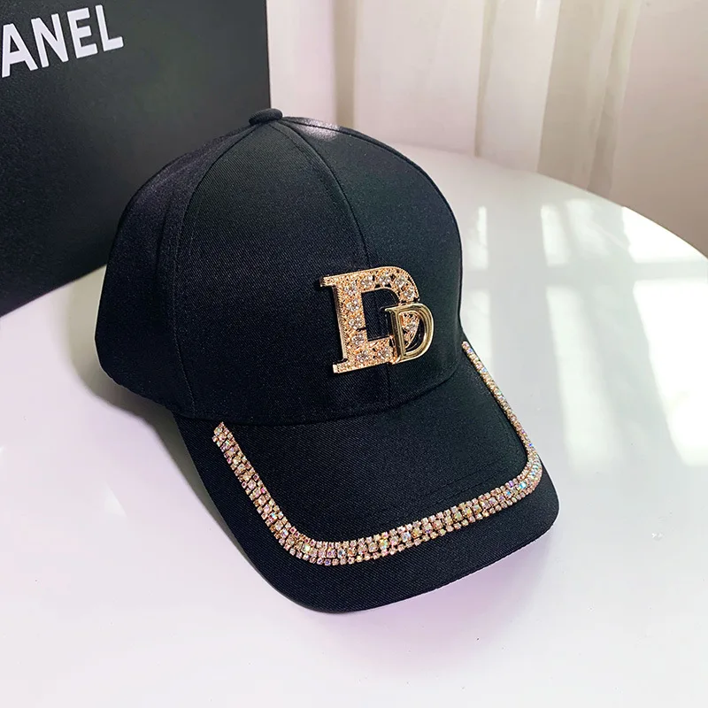 Spring Shiny Rhinestone Letters Casual Baseball Cap Woman 2021 Summer Trend Hat Outdoor Sunscreen Sun Hat for Women