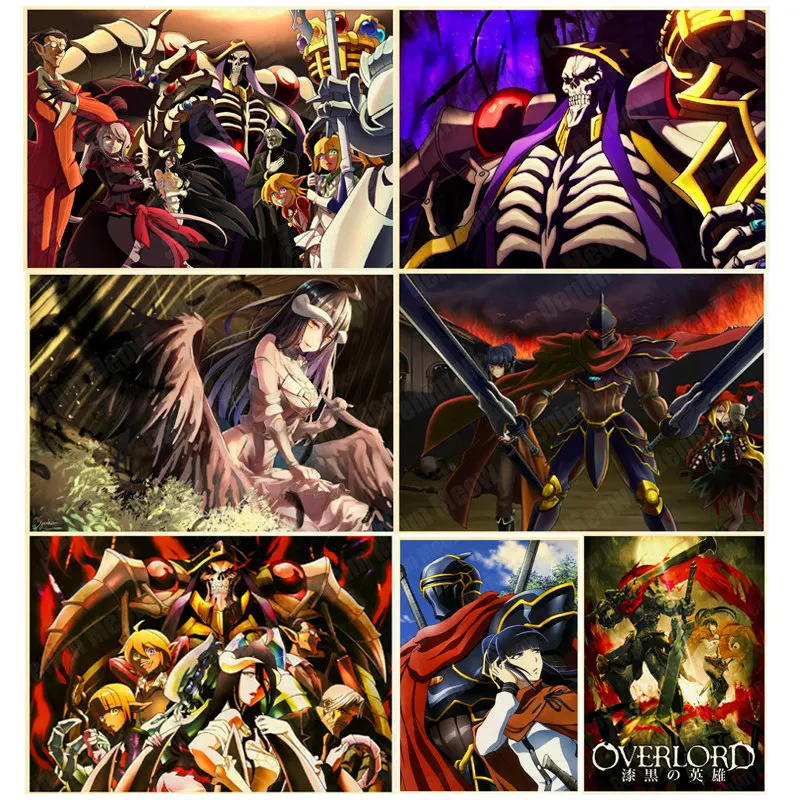 Vintage Metal Tin Signs, Overlord Poster, Bone King, Home Decor, Comics Wall Art, Gifts for Anime Lovers, Bar Club, Cafe, ZSS18