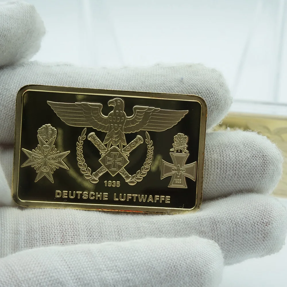 1935 Germany Bomber Commemorative Coin Golden Square Collection Art Souvenir Bar - Rare History & Arts Gift