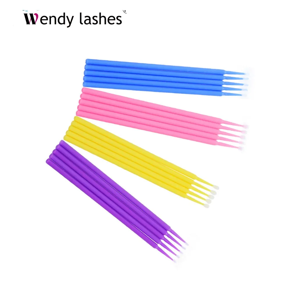 Wendy 100 PCS Disposable Cotton Swab Individual Lash Applicators Eyelash Extension Tools Lint Free Micro Brushes Clean Stick