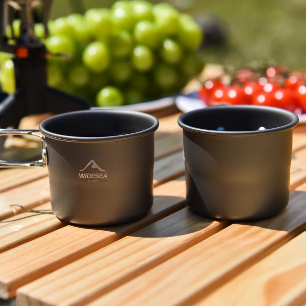 Widesea Camping Mug Outdoor Coffee Tea Aluminum Cup Tourism Tableware Picnic Cooking Supplies Equipment Tourist Trekking Hiking