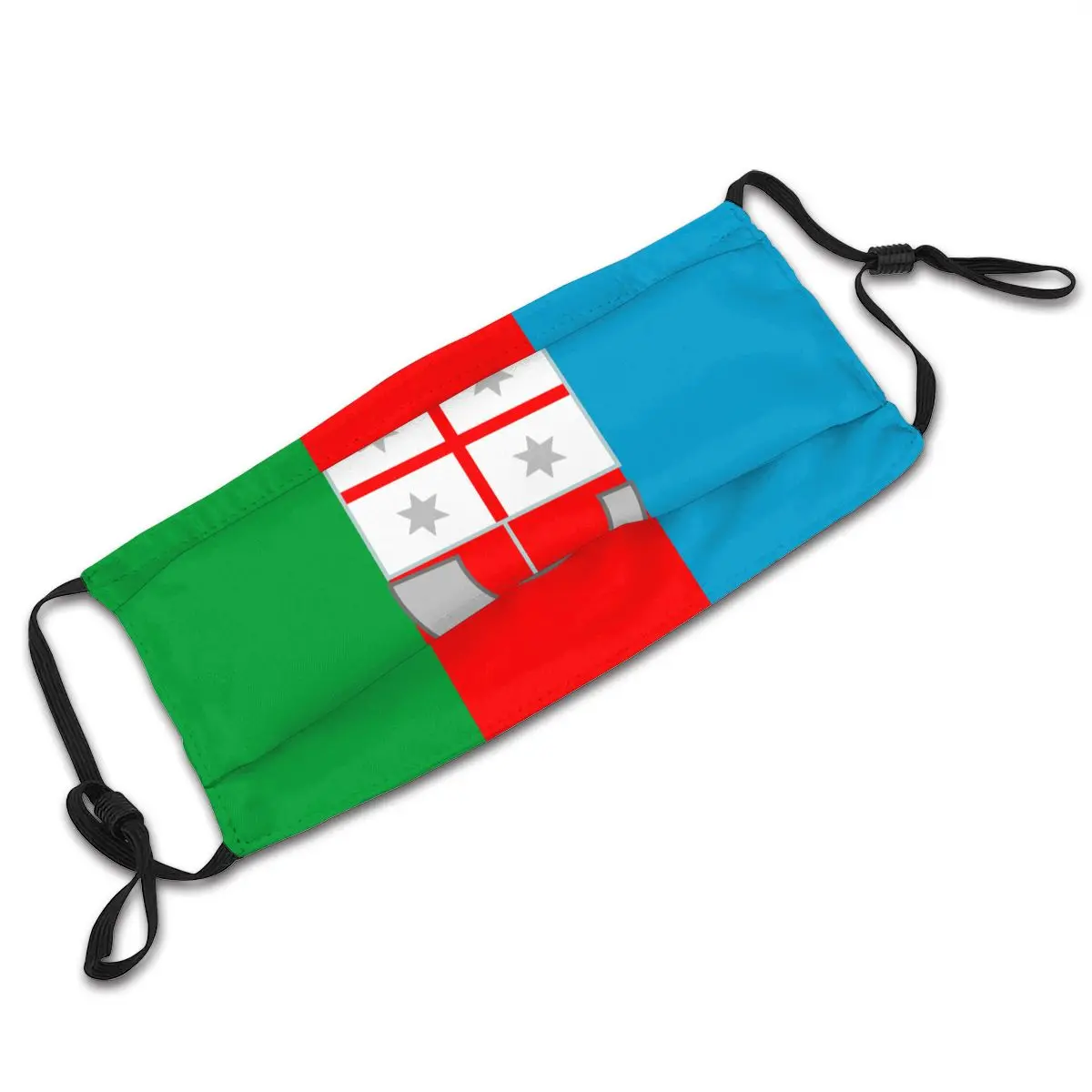 Masque filtrant à charbon actif, drapeau des régions de ligurie d'italie, drôle