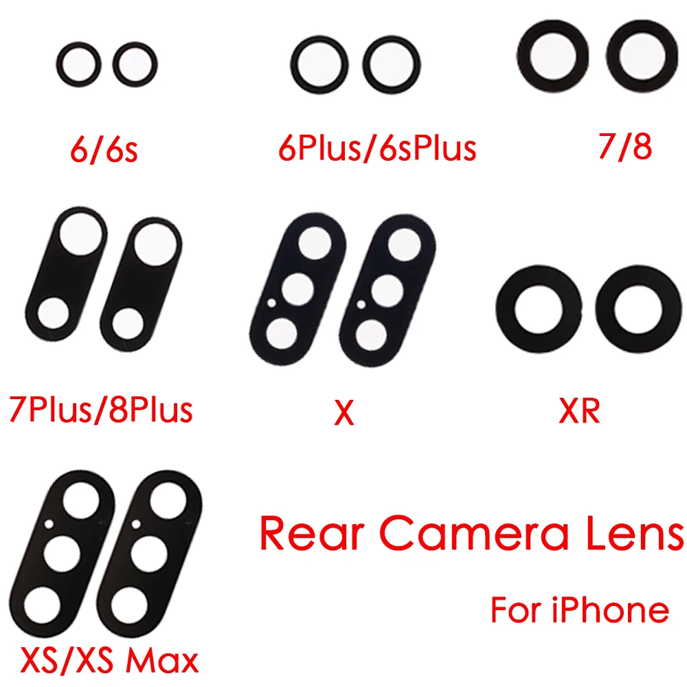 for Apple iPhone X XS Max XR Replacement Rear Glass Back Camera Lens Part And 3m Adhesive