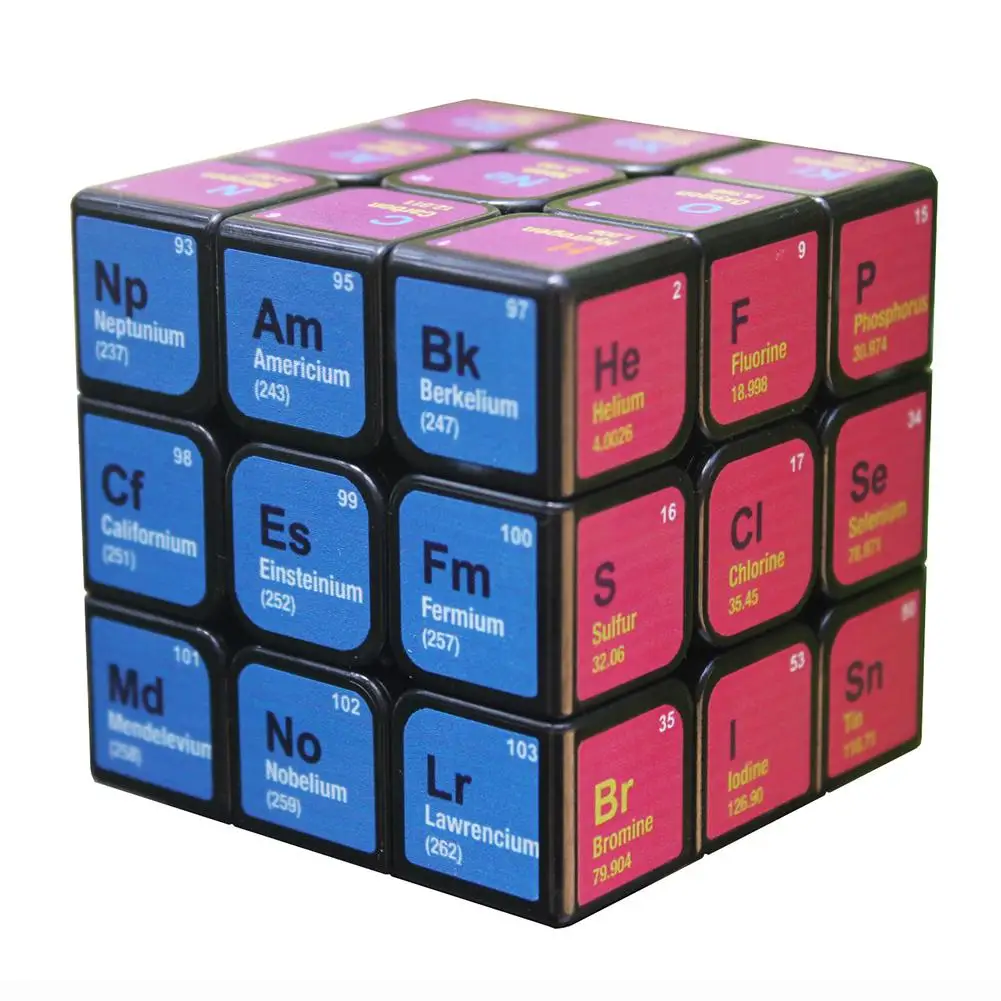 

Professional Cube 3x3x3 5.6CM Speed For Magic Cube Chemical Element Periodic Table 3rd-order Cube Learning Formula Education Toy