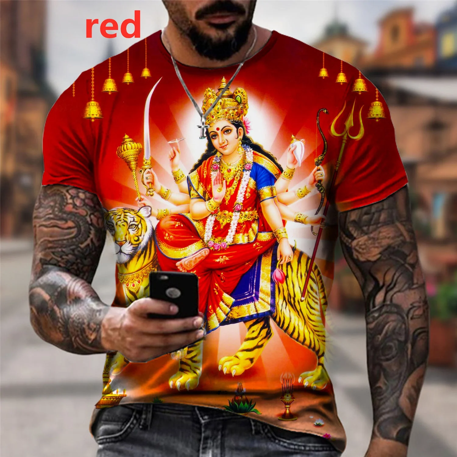 Short Sleeve Fashion India God Shiva Religious 3d Printed T Shirt Harajuku Casual Tops