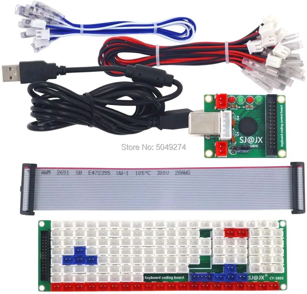 Arcade Games PC Computer USB Keyboard Encoder with Expansion Board Arcade Button Controller with Cable