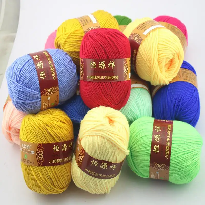 

300g 6pcs/balls High Quality cashmere knitting crochet yarn Baby Wool Yarns Soft Warm Hand Knit Woolen thread Eco-Friendly Dyed