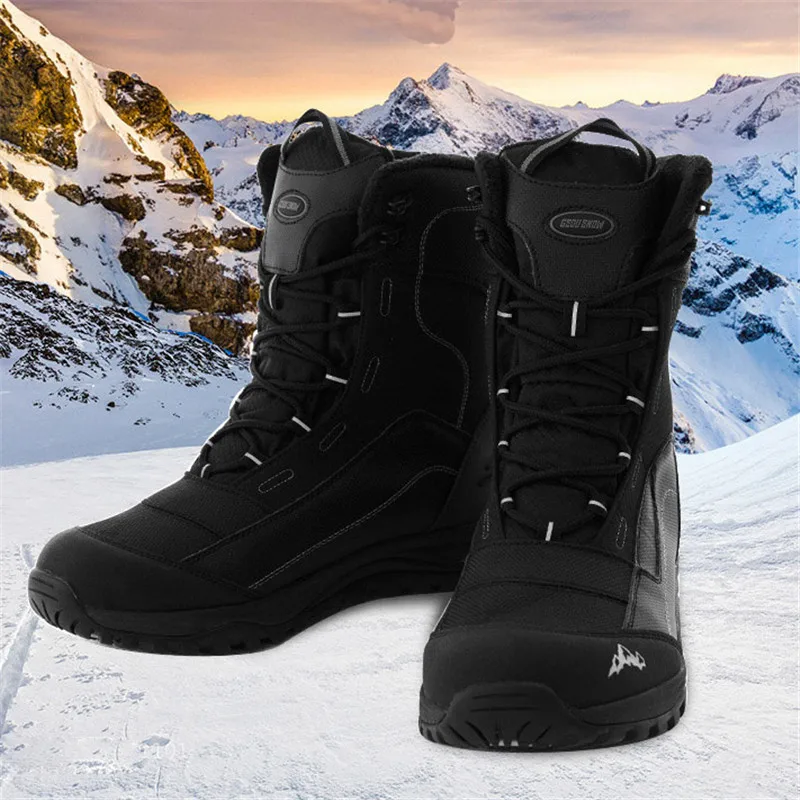 Winter Outdoor Snow Boots Waterproof Non-slip Warm Mid-boots Ice Shoes Skiing Snowboarding Adult Man Woman Children Boy or Girl