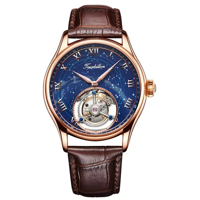 AESOP Real Tourbillon Watch For Men Quality Tourbillon Clock Men Sapphire Starry Sky Mechanical Watch Relogio Masculino Invcta