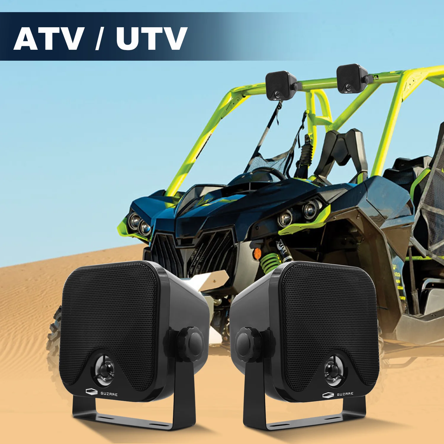 100W 4 inch Waterproof Boat Speakers Marine Box Speakers Surface Mounted Outdoor Motorcycle For ATV UTV Golf Cart Tractor Truck