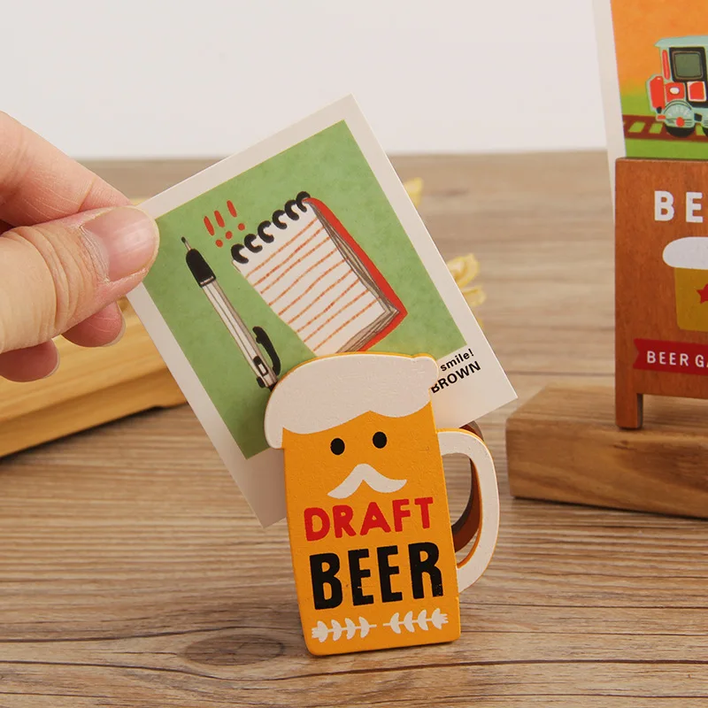 Cute Poster Card, Wooden Note Holder, Note Message Holder, Creative Photo Holder, Business Card Holder, Shooting Props