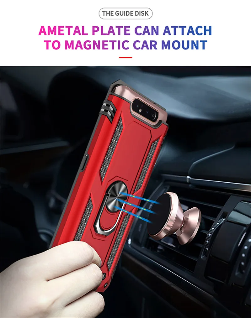 For Samsung Galaxy A80 Case Magnet Car Ring Stand Holder Cover for Samsung A80 A 80 SM-A805F/DS 6.7'' Coque funda Capa