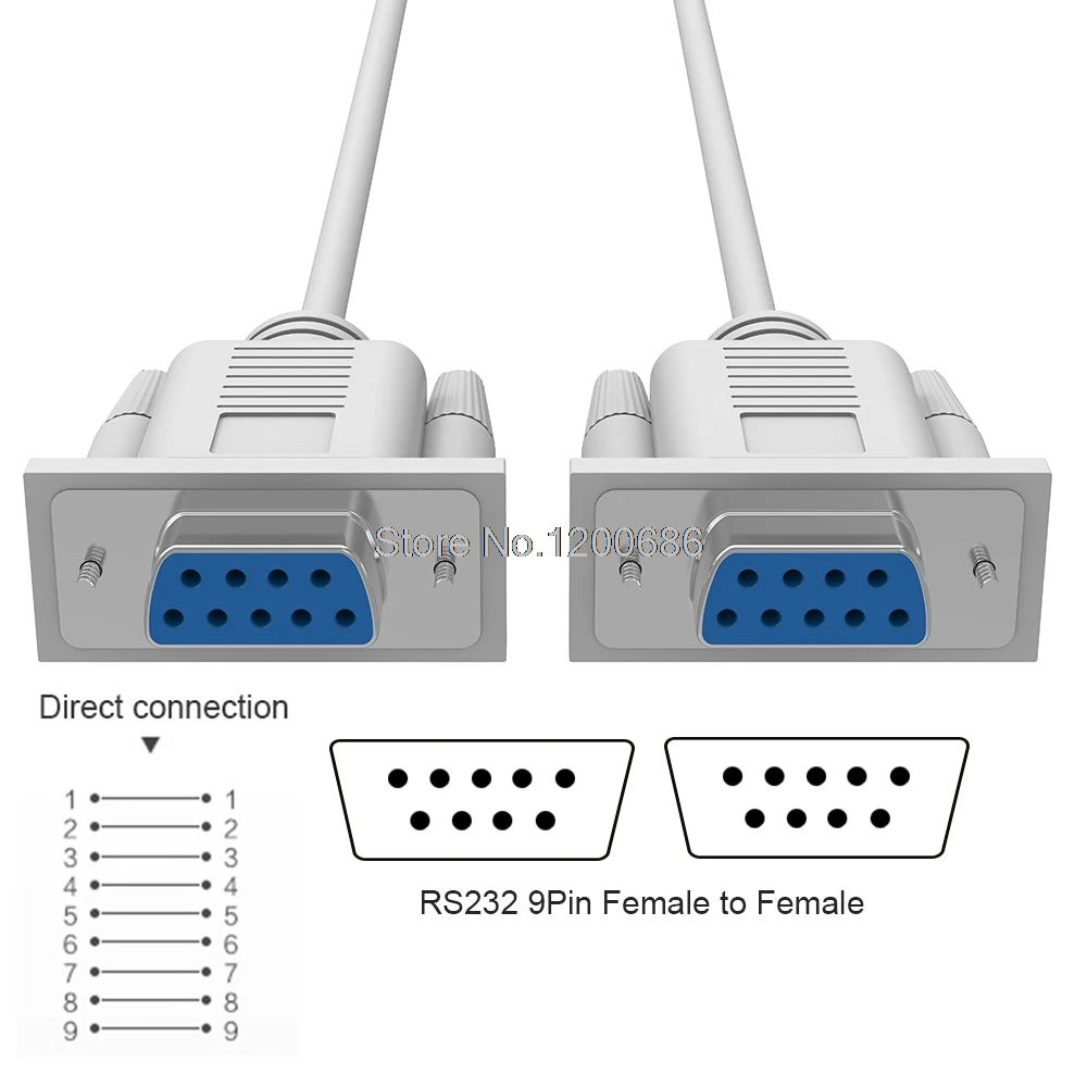 

1.5M DB9 Male to Female RS232 Extension 9pin 9-Pin Serial Connection