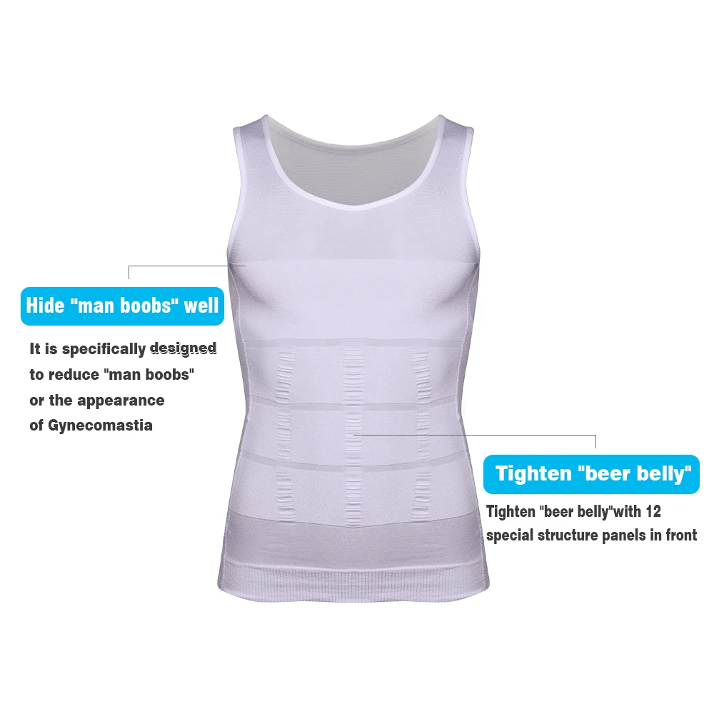 Männer Brust Kompression Tank Top Abnehmen Body Shaper Weste Shirts Abs Bauch Schlank Unterhemden Gym Gewicht Verlust Workout Kleidung