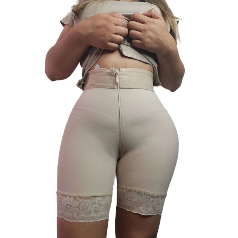 Body Shaper High Waist Shorts Butt Lift High Compression Zipper Pants Seamless Waist-Trainer Breathable Thin Panties for Women