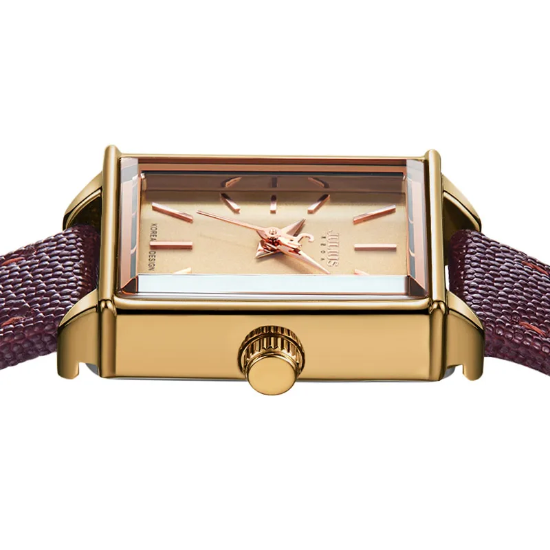 Top Julius – montre-Bracelet en cuir véritable pour femme, élégante, Simple, à la mode, boîte cadeau d\'anniversaire pour écolière