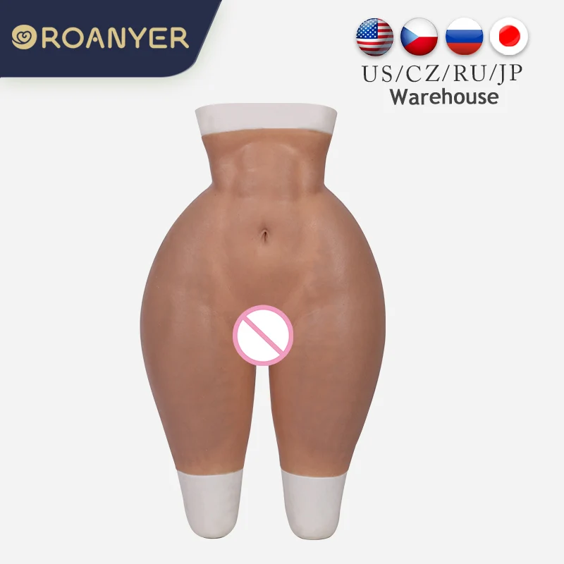 ROANYER Silicone Hip Enhancer Pants Realistic Buttock Enhancement Fake Vsgina Panty For Crossdresser Shemale Transgender Hip Up