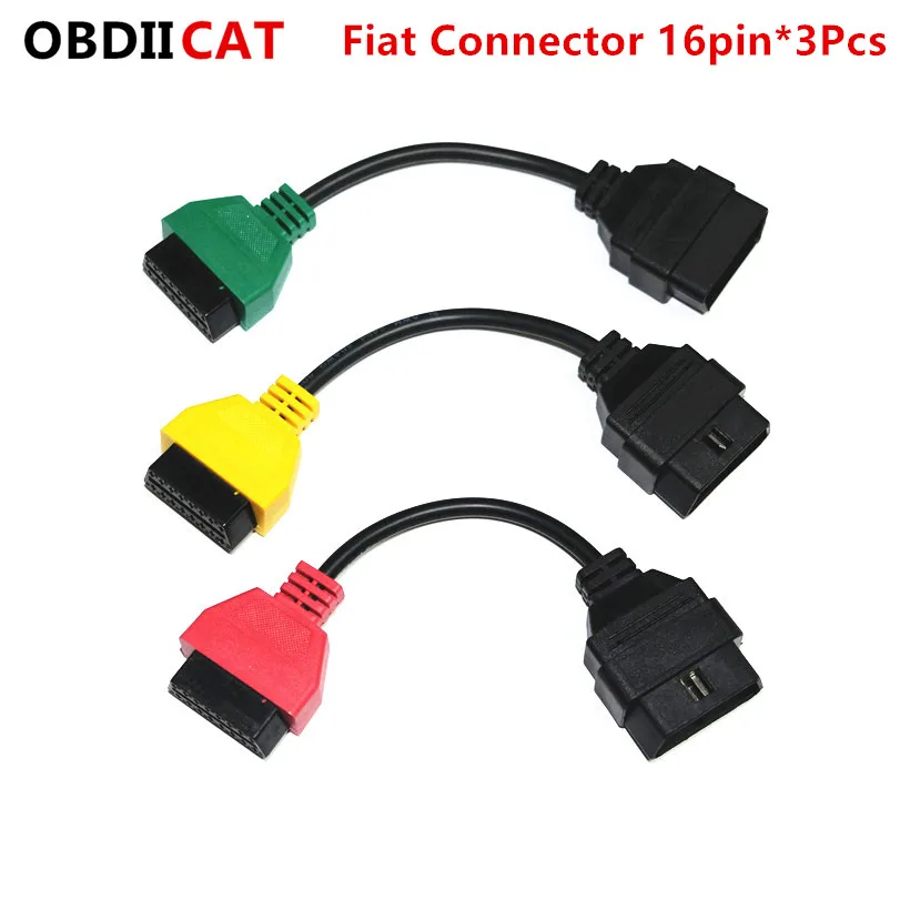 

Fi--at Ecu Scan Adaptor Connector 16pin OBD 2 16pin Cable OBD Cable For Fiat Alfa Romeo Three Color (3 Pieces/ Set)