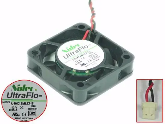 

Nidec U40X12MLZ7-51 K16 Server Cooling Fan DC 12V 0.05A 40x40x10mm 2-Wire