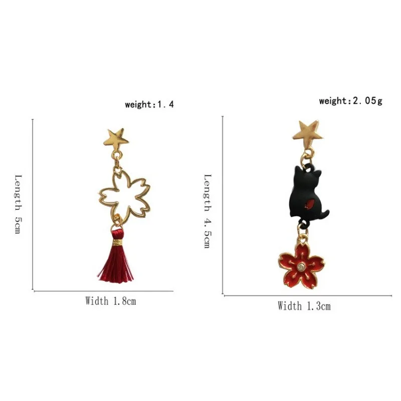 Chinese Style Folding Fan Crane Carp Lotus Asymmetrical Long Tassel Dangle National Style Earrings for Women Jewelry Gift