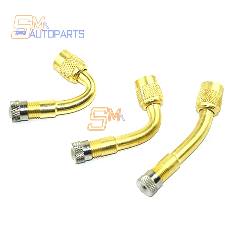 1PCS New 45/90/135 Degree Angle Brass Air Tyre Valve Stem with Extension Adapter for Car Truck Motorcycle Cycling Accessories