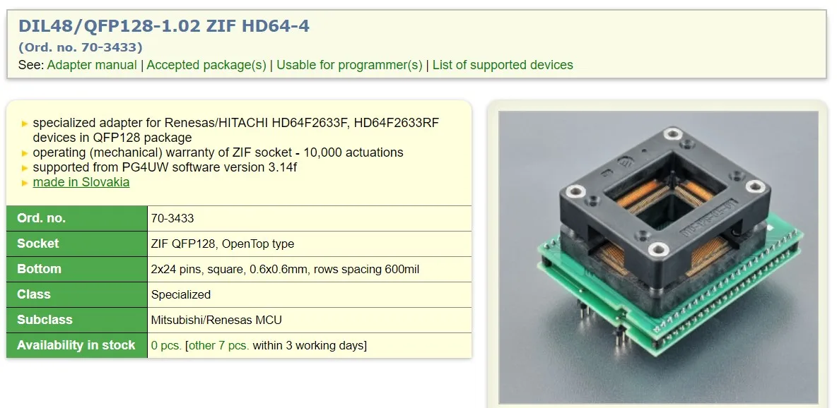 new DIL48/QFP128-1.02 ZIF HD64-4