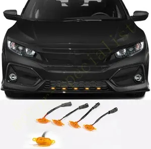 5x LED Gril Depan Mobil Lampu Amber LED Dekorasi Kit Lampu Gaya Raptor dengan Kecepatan Kabel untuk Honda Civic Hatchback 2020-2021 8 sarung bantal penjualan terbaik 60x60 - №