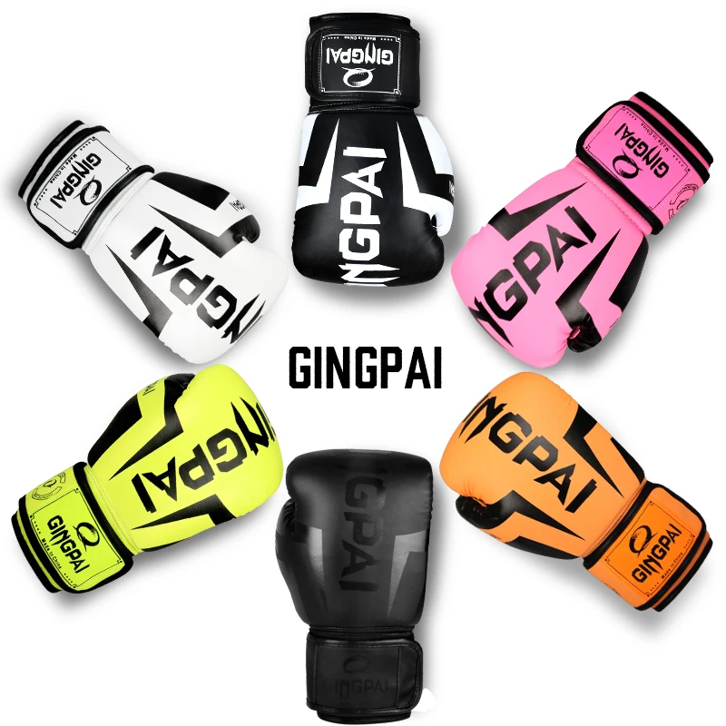 6oz 10oz 12oz Mężczyźni Kobiety Rękawice bokserskie oddychające fitness Rękawice do worka treningowego Rękawice do kick boxingu MMA Rękawice do kopania Muay Thai Protecto