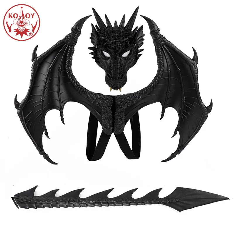 New Dragon Cosplay Costume Mask Wing Suit Party Anime Accessories Prop Carnival Halloween Costume For Kids Adult