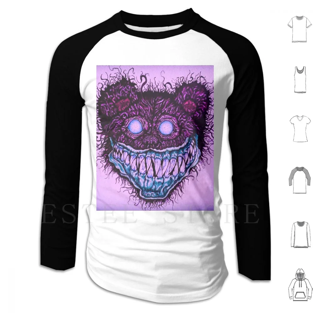 The Purple Monster Hoodies Long Sleeve Funny Creepy Nightmare Creature Monster Evil Sharp Tooth Big Purple Horror