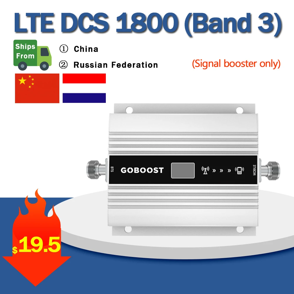 GOBOOST 4G Signal Booster Amplifier DCS1800 Mobile Cellular Repeater LTE/DCS 1800mhz Cell Phone Signal Amplifier Band3 Mini Size