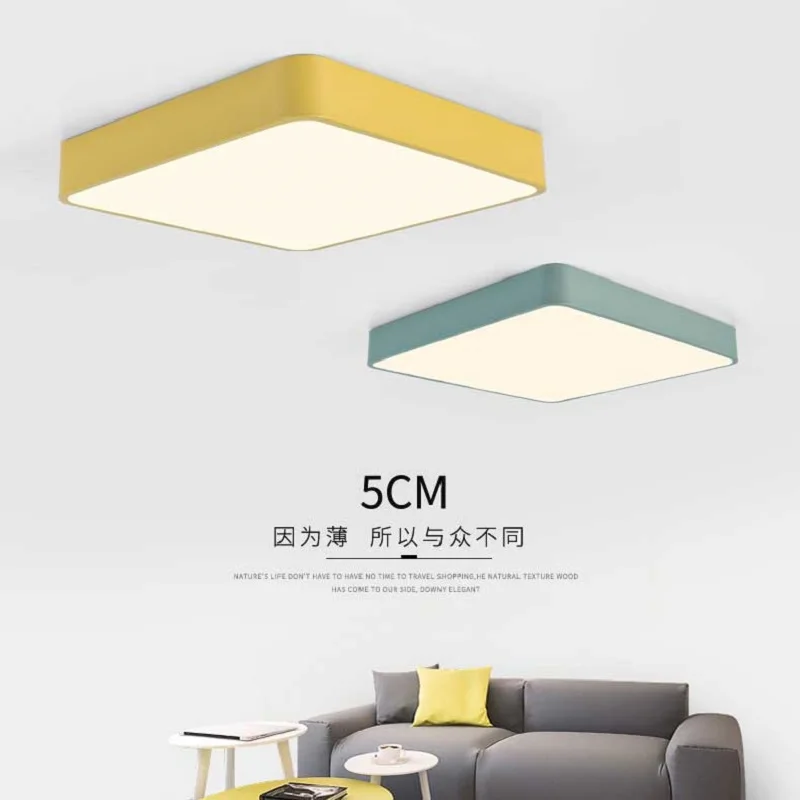 

YJN LED Simple Mark Dragon Color Square Ceiling Lamp Suitable For Living Room Bedroom Corridor