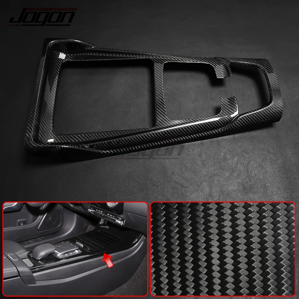 RHD Carbon Fiber Car Console Dashboard Gear Shift Cup Panel Door Handle Seat Adjust For Benz A CLA GLA A45 CLA45 GLA45 AMG 2020+ 