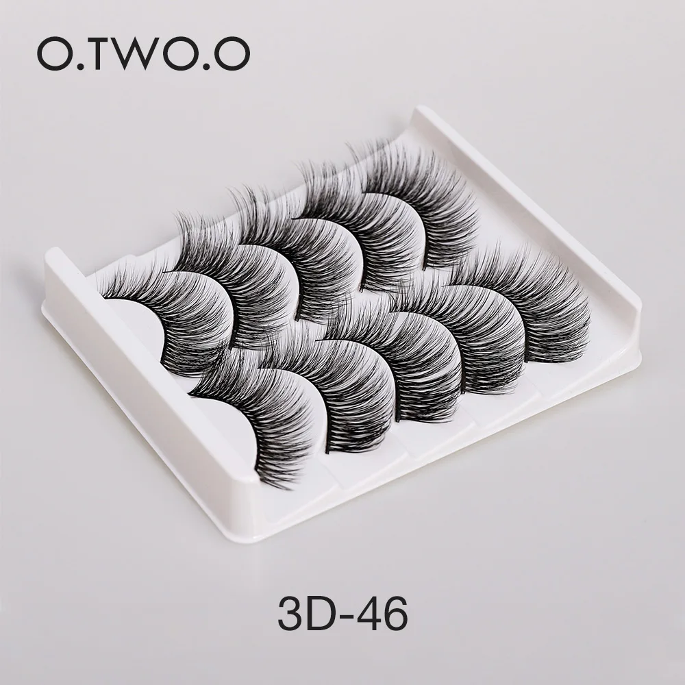 O.TWO.O 5 ペア 3Dミンクまつげつけまつげメイクツールナチュラルロング厚いボリュームまつげ美容ふわふわまつげ