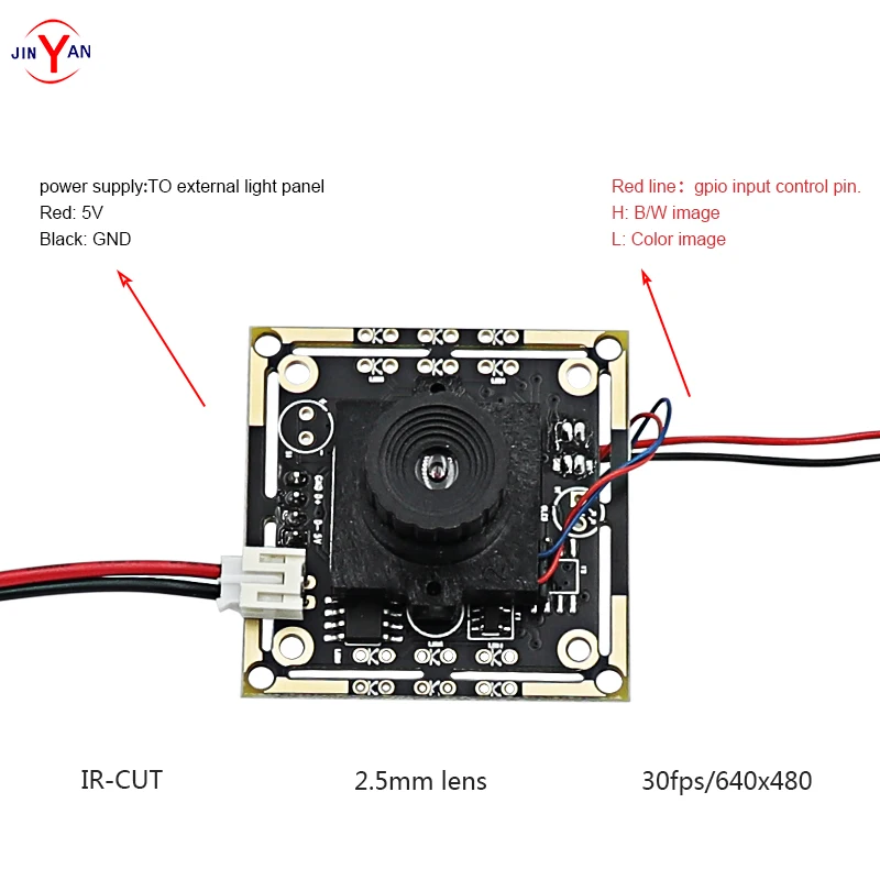 0.3MP Visual doorbell USB  camera Black White / color IR-cut camera module OV7740