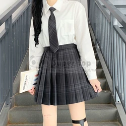 Węgiel szary JK jednolity kobiet pełny kostium lato jesień biała koszula oryginalna plisowana spódnica School Girl Clothes