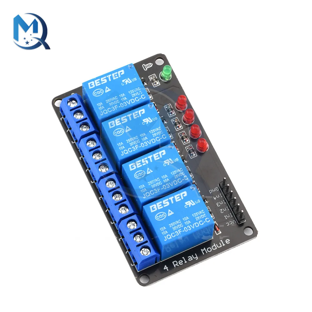 3V 1/2/4 Channel Relay Module 250V Max Low Level Trigger with  Indicator 8550 Triode Relay Board for Arduino