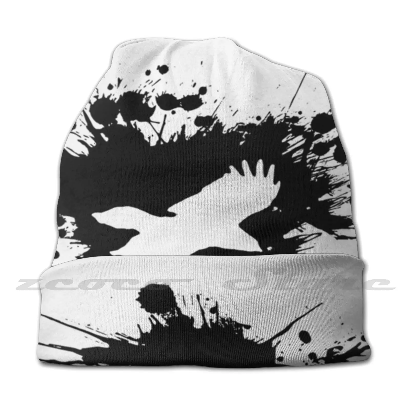 Flying Bird ( With Paint Splatter ) Knit Hat Elastic Soft Personalized Pattern Present Cap Sd Shinedown Fly Bird Splatter Som