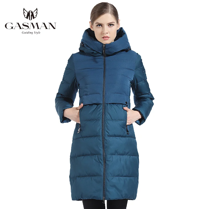 GASMAN-Chaqueta y abrigo de plumón grueso para mujer, Parka larga ajustada con capucha, de marca, 2022, 1826