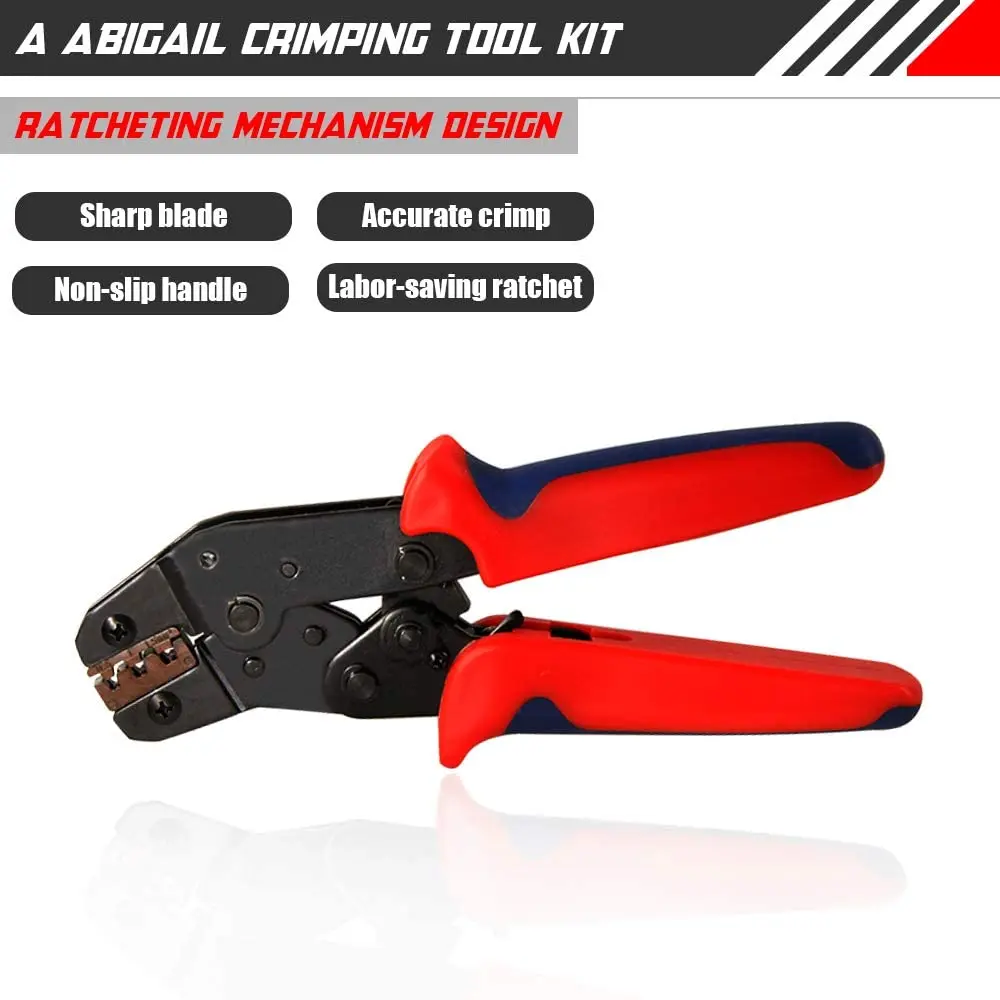 SN-48B Crimping Tool Kit, Self-Adjusting Automatic Ratcheting Wire Terminals Crimper Tool TAB Male and Female Spade Connectors