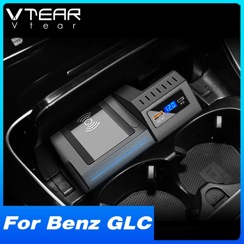 

Car Wireless Charger For Mercedes-Benz GLC 250 X253 AMG Interior Accessories 15W Fast Phone Charging Plate Adapter 2022-2016