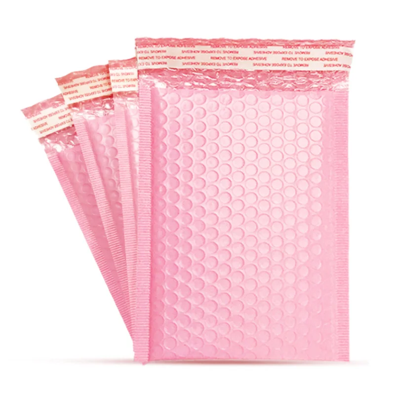 30pcs 13x15+4cm Pink Bubble Mailers Padded Envelopes Lined Poly Mailer Shockproof Mailer Waterproof Mailer Self Seal Storage Bag