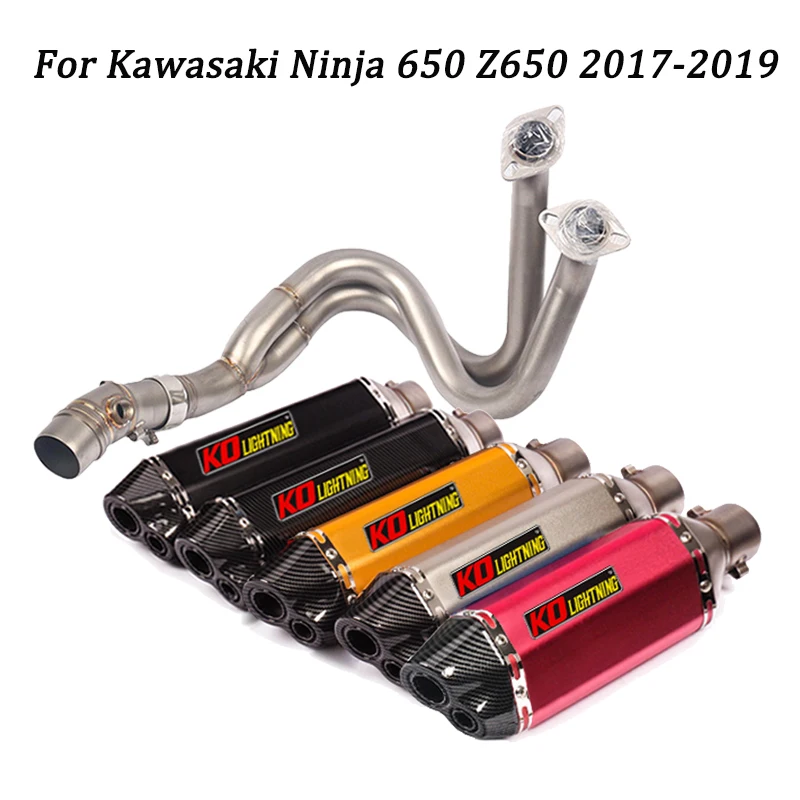 

Full Exhaust System For Kawasaki Ninja 650 Z650 2017-2021 Motorcycle Aluminum Muffler Front Header Mid Pipe Connect Link Tube