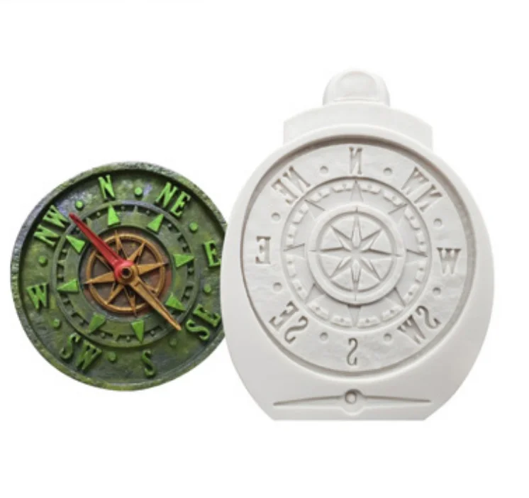 Antique Compass Silicone Mold Fondant Cake Decor Silicone Molds Sugarcrafts Chocolate Baking Tools Cakes Gumpaste K625