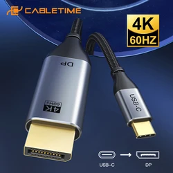 CABLETIME USB C to DisplayPort 4K 60Hz Cable Thunderbolt 3 USB Type C 3.1 to DP Adapter USB to DP Port for Monitor Video