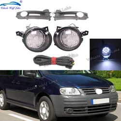 For VW Caddy 2004 2005 2006 2007 2008 2009 2010 Car-styling Front 9 LED Fog Lamp Light + Grille Cover +Wire