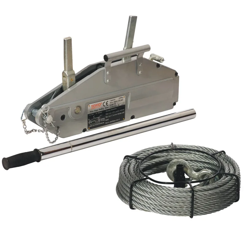 Gru di trazione della mano Non elettrica del cavo metallico dell'acciaio legato di alluminio del campo di trazione 0.8T / 1.6T / 3.2T20M