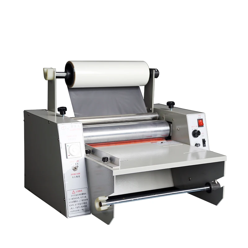 DC-380 Cold Laminator Rolling Machine Single and Double Side Laminating Machine Adjustable Speed Steel Roll Laminating Machine