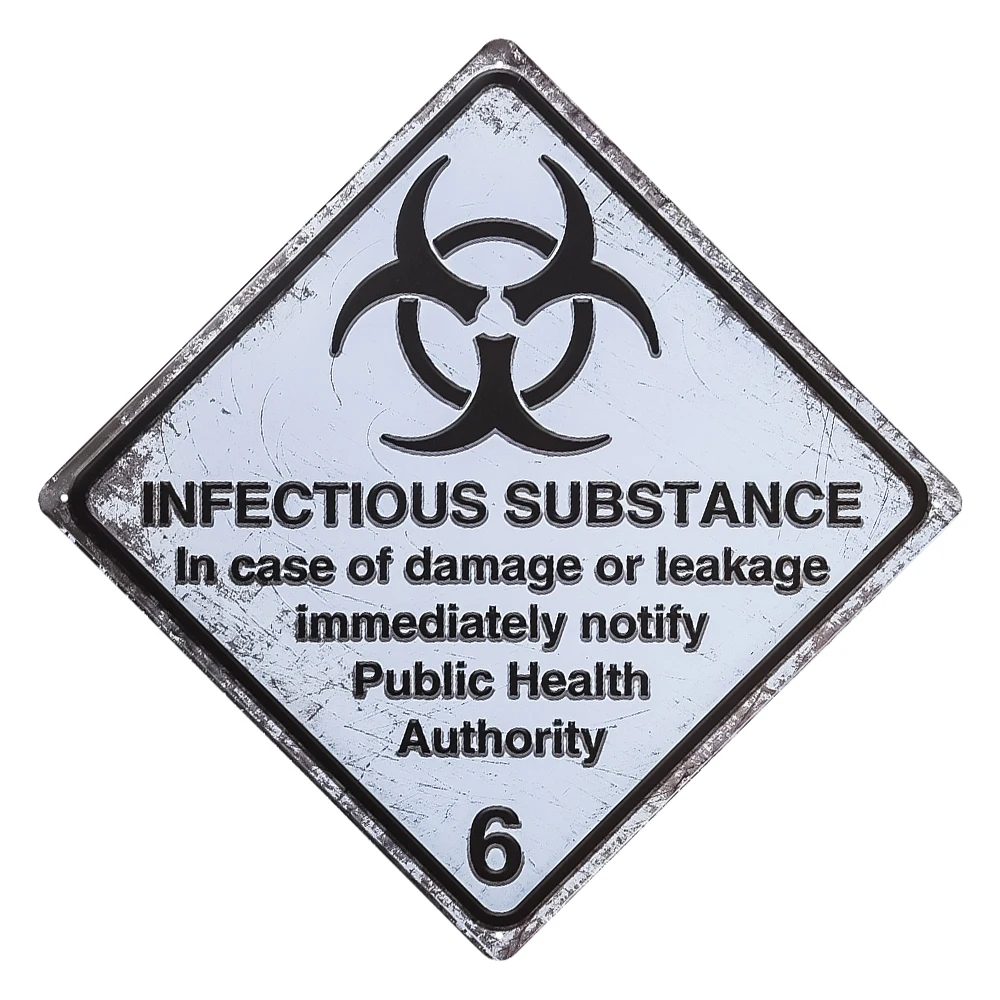 DL-2 Pack Danger Infectious Substances Black Industrial & Craft Infectious Substance Outdoor Store Sign White 10