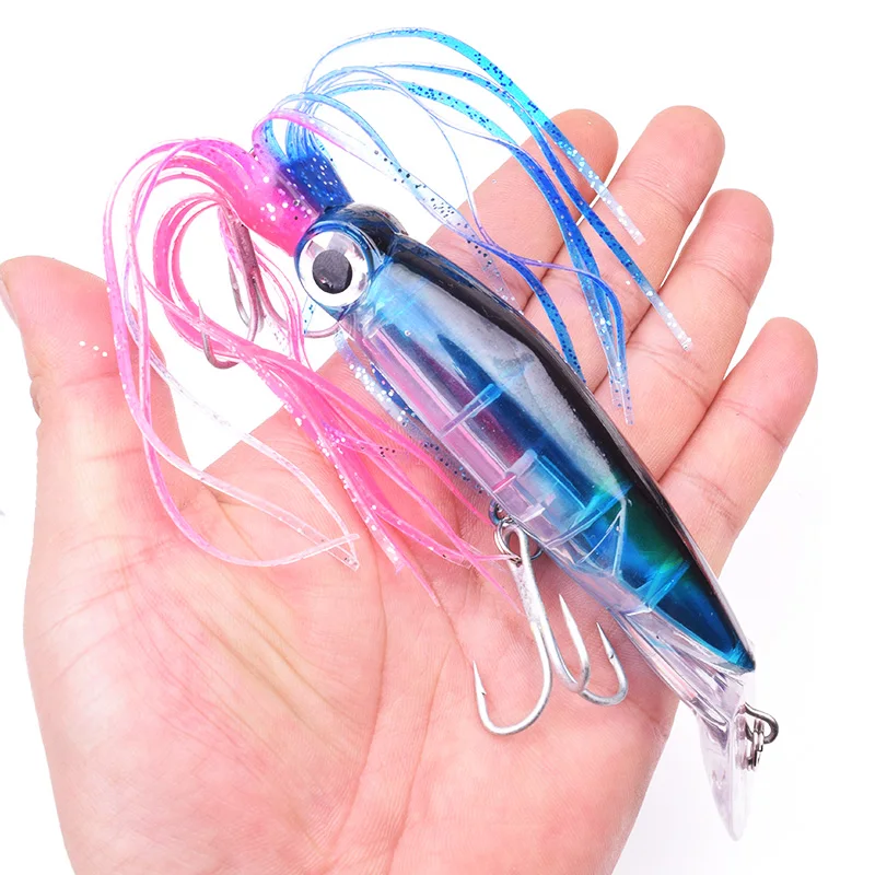 1PCS Sea Fishing Lure 42g Squid Hard Bait High Carbon Steel Hook Octopus Crank for Artificial Tuna Grouper Allure Fishing Tackle